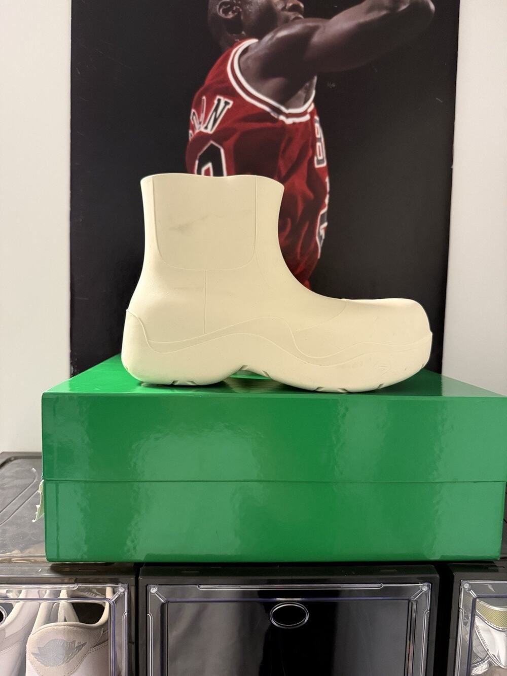 Bottega Veneta Puddle Ankle Boots Sea Salt EU 44 US 11 Rubber w/ Box